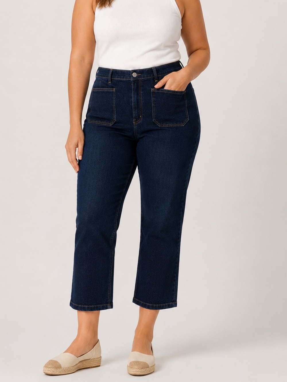 Banana Republic Dark Indigo Cropped Straight Jeans
